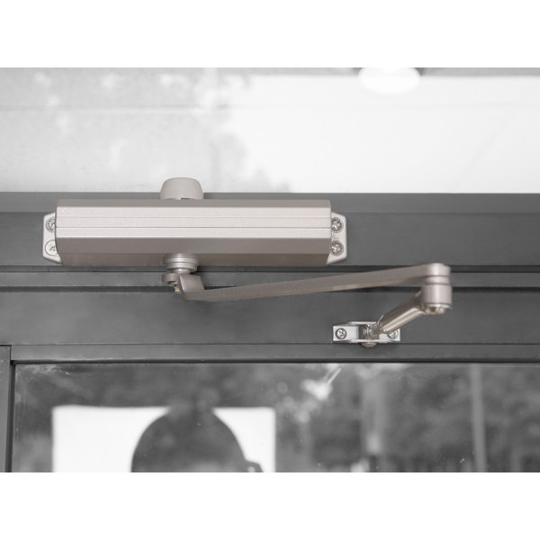 Global Door Controls Commercial Grade 1 Door Closer in Aluminum with